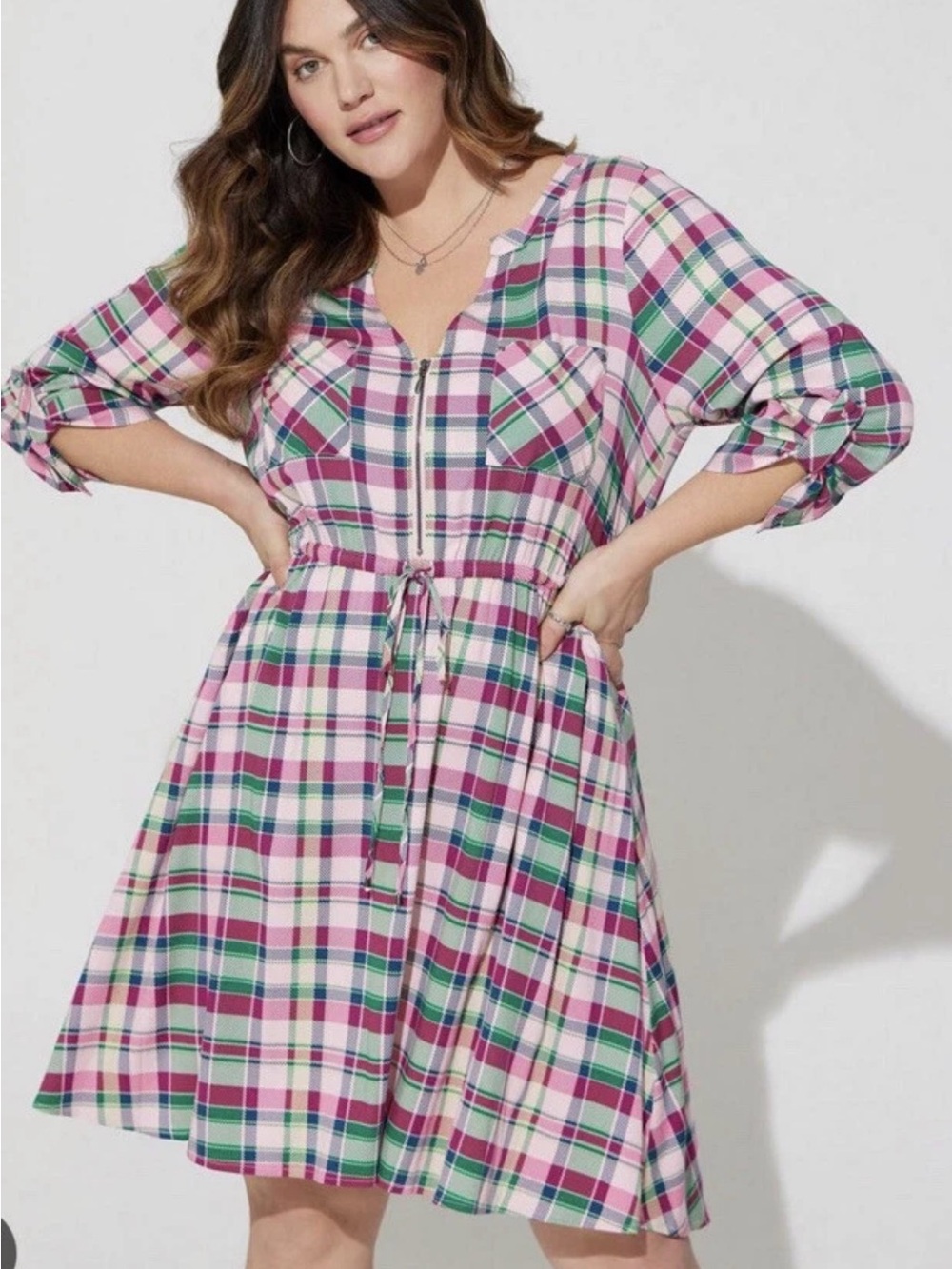 NWT Torrid  long sleeve mini Challis high-low shirt dress size 4X